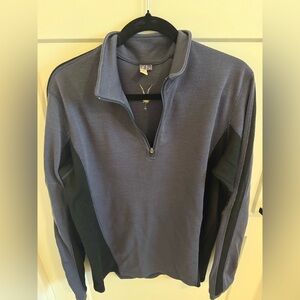 Ibex 100% Merino Wool Quarter Zip Pullover XL Black Base Layer Hiking Outdoor